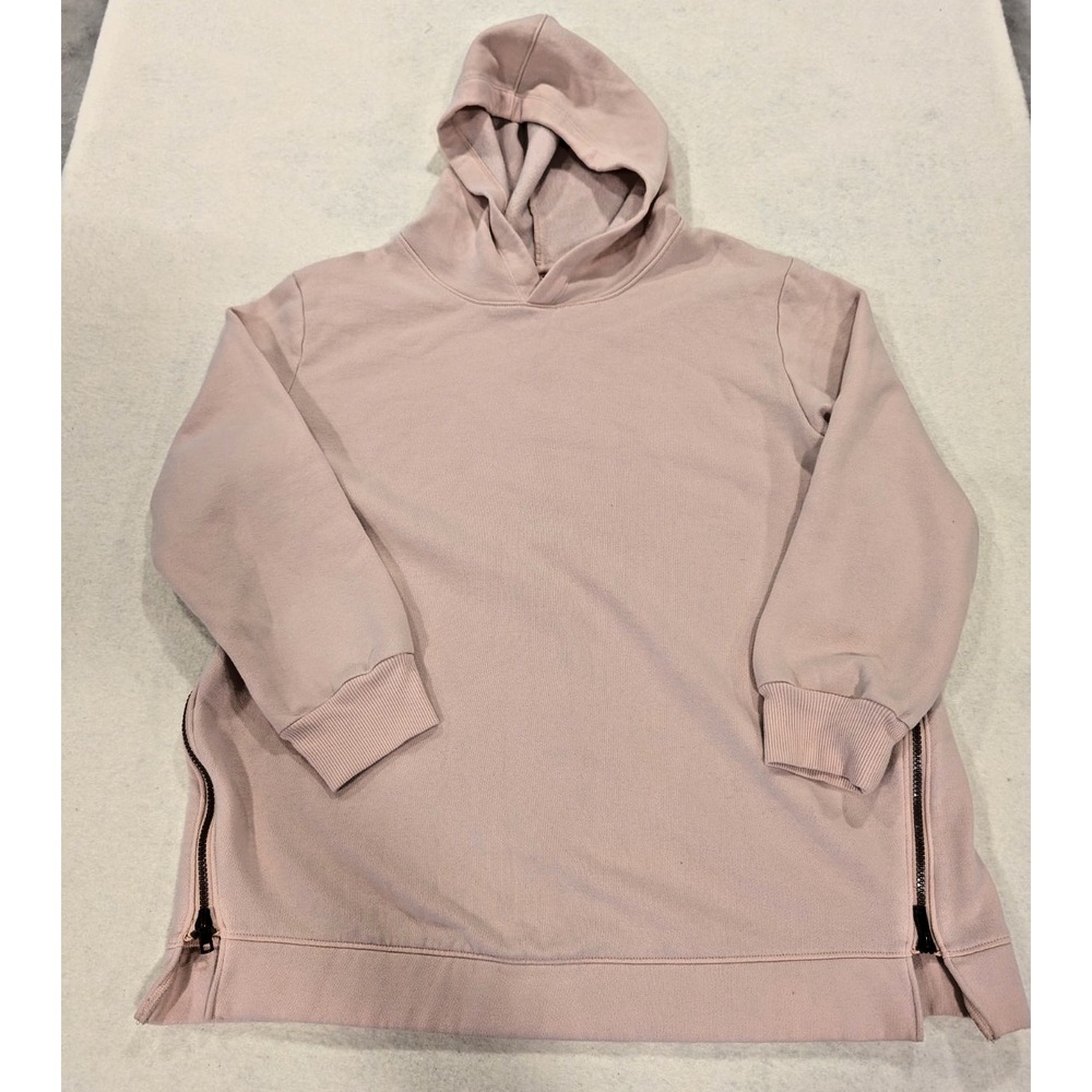 ISABEL Large Pink Maternity Nursing Pullover Hoodie Sweatshirt Double Zippers